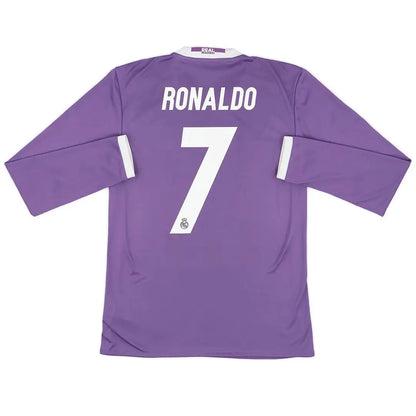 Ronaldo #7 Real Madrid Koszulka retro wyjazdowa z długim rękawem 2016/17