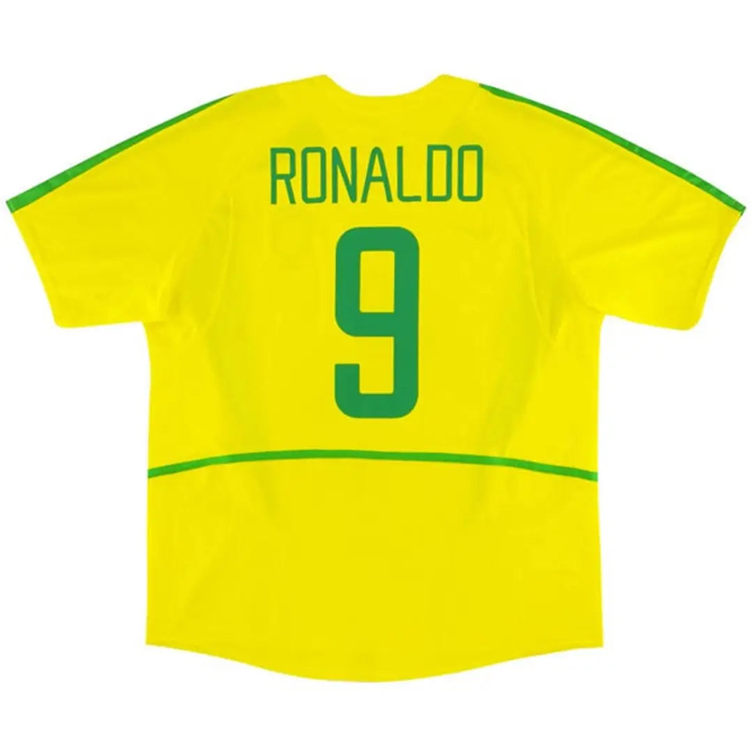 RONALDO #9 Brazylia Koszulka retro domowa 2002/03