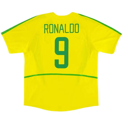 RONALDO #9 Brazylia Koszulka retro domowa 2002/03