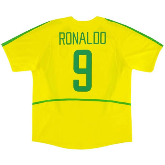 RONALDO #9 Brazylia Koszulka retro domowa 2002/03