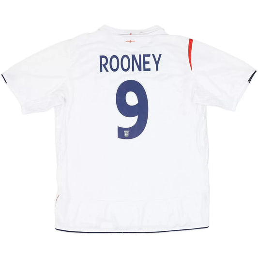 Rooney #9 Anglia Koszulka retro domowa 2006