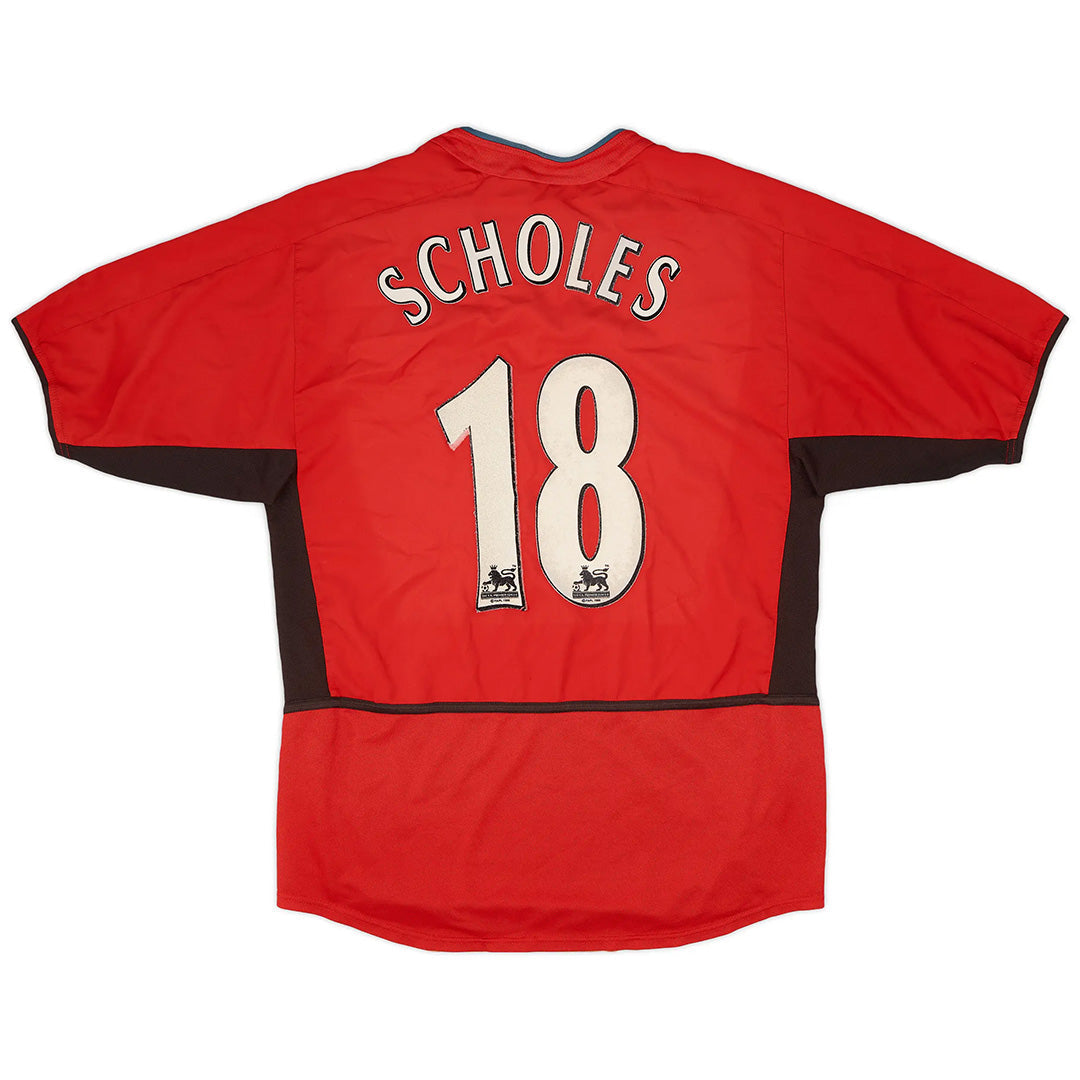 Scholes #18 Manchester United Koszulka retro domowa 2002/04