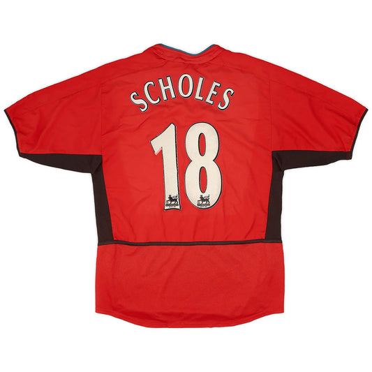Scholes #18 Manchester United Koszulka retro domowa 2002/04