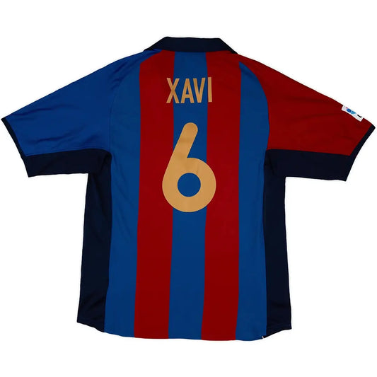 XAVI #6 Barcelona Koszulka retro domowa 2001/02