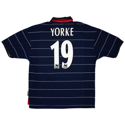 Yorke #19 Manchester United Koszulka retro wyjazdowa 1999/00