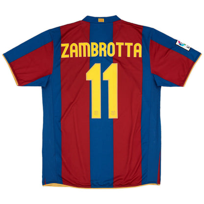 Zambrotta #11 Barcelona Koszulka retro domowa 2007/08