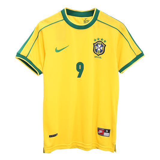 RONALDO #9 Brazylia Koszulka retro domowa World Cup 1998