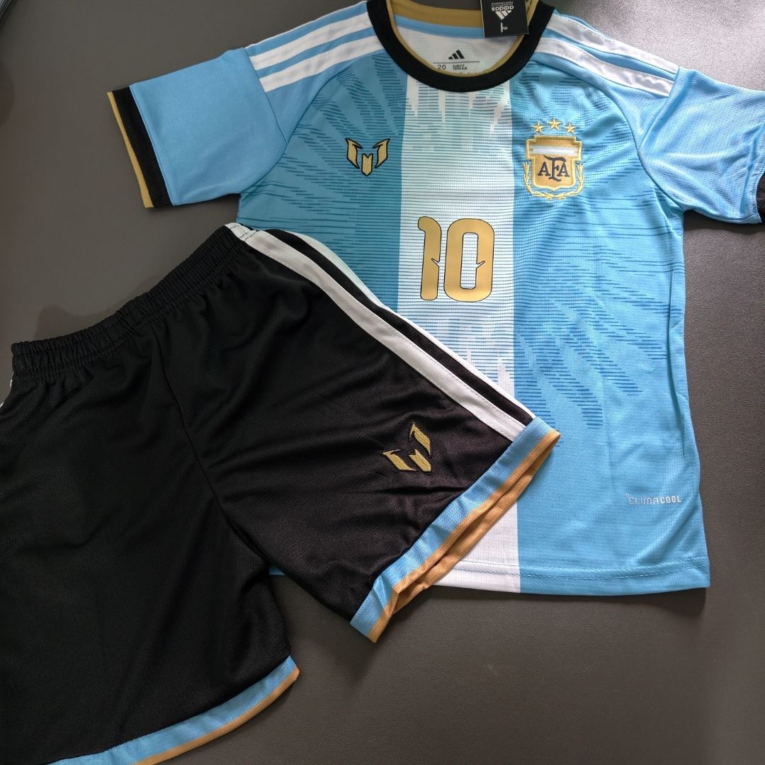 Messi #10 Argentyna x Messi Dziecięcy Komplet domowy – koszulka + spodenki 2026