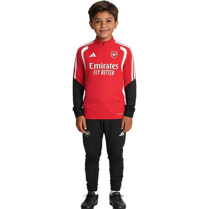 Arsenal Kinder trainingspak met 1/4 rits Rood 2026/27