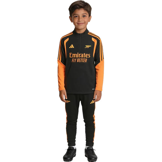 Arsenal trainingspak voor kinderen met 1/4 rits Zwart 2026/27
