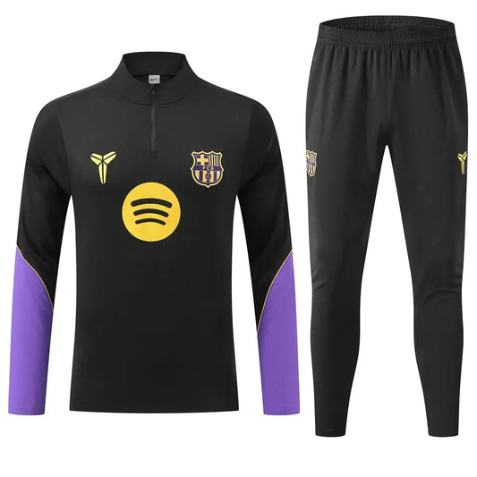 Barcelona Kinder trainingspak met 1/4 rits Zwart 2026/27