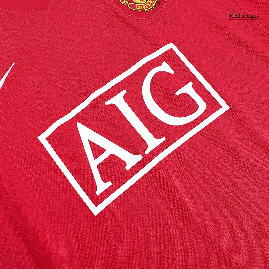 Manchester United Koszulka retro domowa z długim rękawem 2007/08