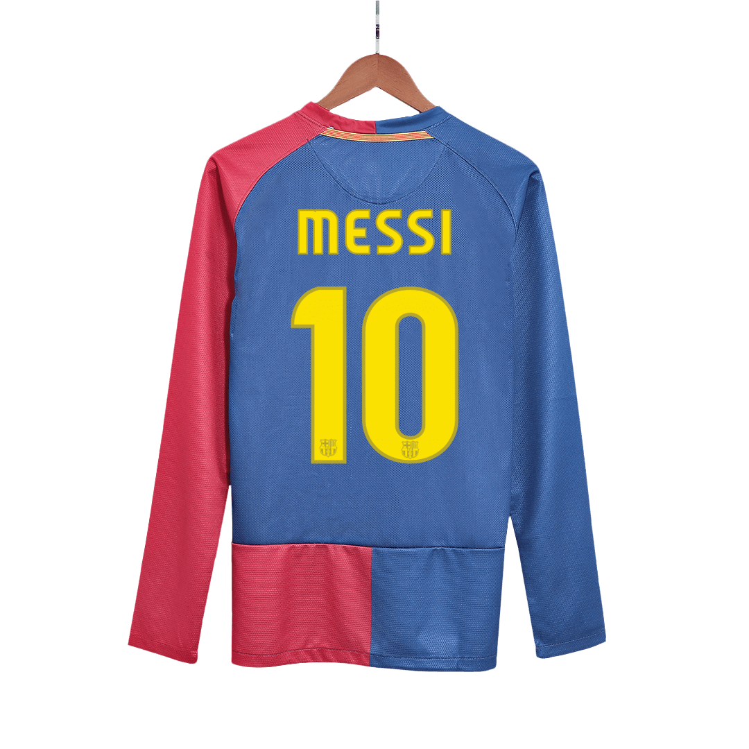 MESSI #10 Barcelona Koszulka retro domowa z długim rękawem UCL Final 2008/09