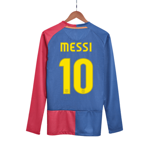 MESSI #10 Barcelona Koszulka retro domowa z długim rękawem UCL Final 2008/09