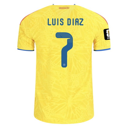 Luis Díaz #7 Kolumbia Koszulka Domowa Wersja zawodnicza – Mundial 2026