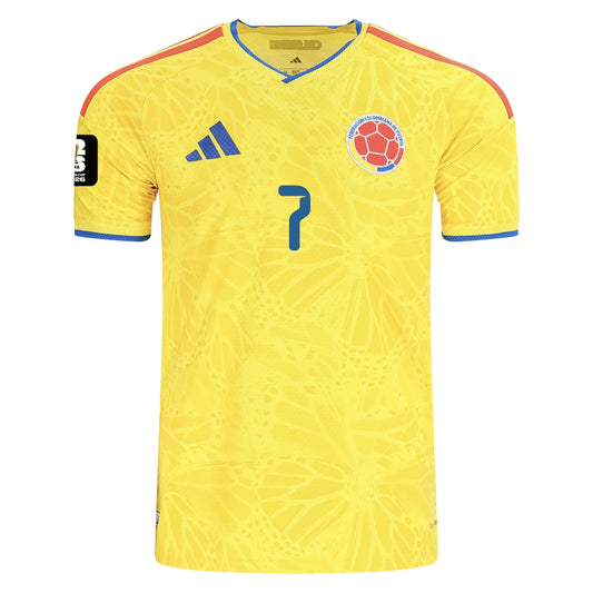 Luis Díaz #7 Kolumbia Koszulka Domowa Wersja zawodnicza – Mundial 2026