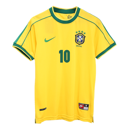 RIVALDO #10 Brazylia Koszulka retro domowa World Cup 1998