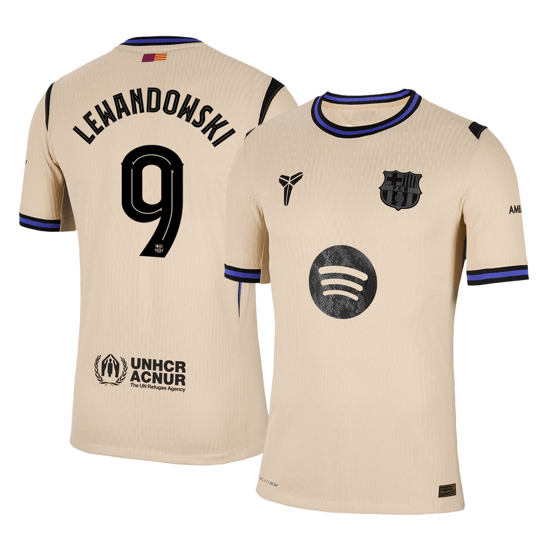 LEWANDOWSKI #9 Barcelona Koszulka wyjazdowa Wersja zawodnicza 2025/26 – UCL
