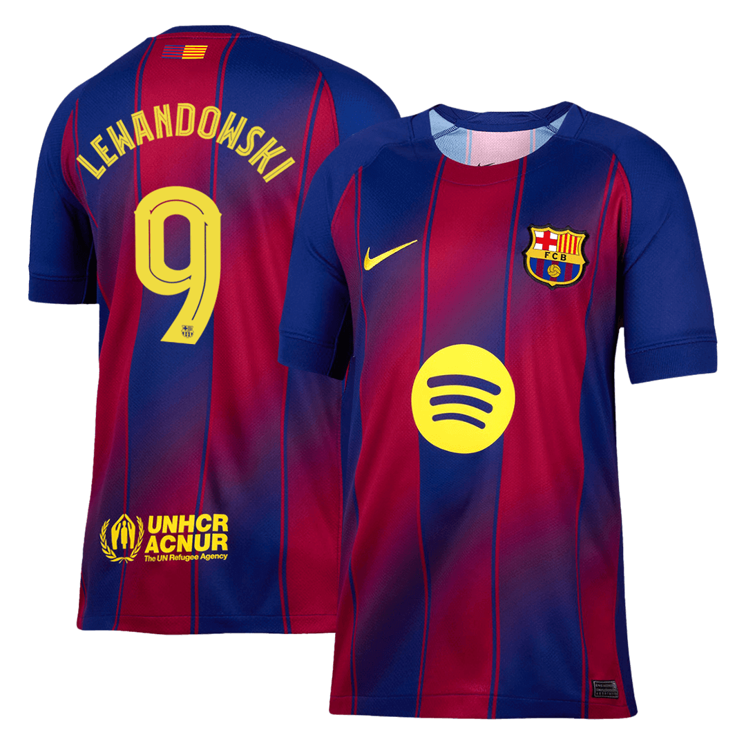 LEWANDOWSKI #9 Barcelona Koszulka domowa 2025/26 – UCL