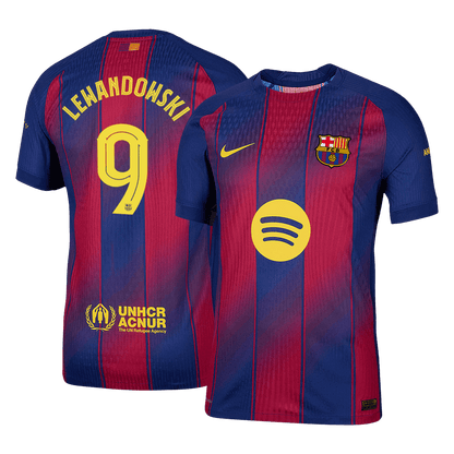 LEWANDOWSKI #9 Barcelona Koszulka domowa Wersja zawodnicza 2025/26 – UCL