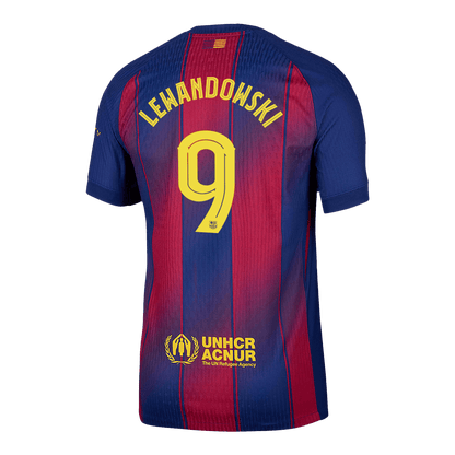LEWANDOWSKI #9 Barcelona Koszulka domowa Wersja zawodnicza 2025/26 – UCL