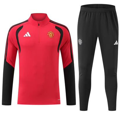 Manchester United kinder trainingsjack met 1/4 rits Rood 2026/27