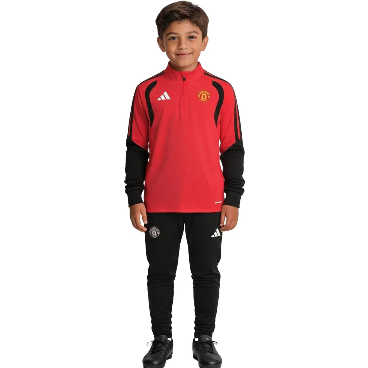 Manchester United kinder trainingsjack met 1/4 rits Rood 2026/27