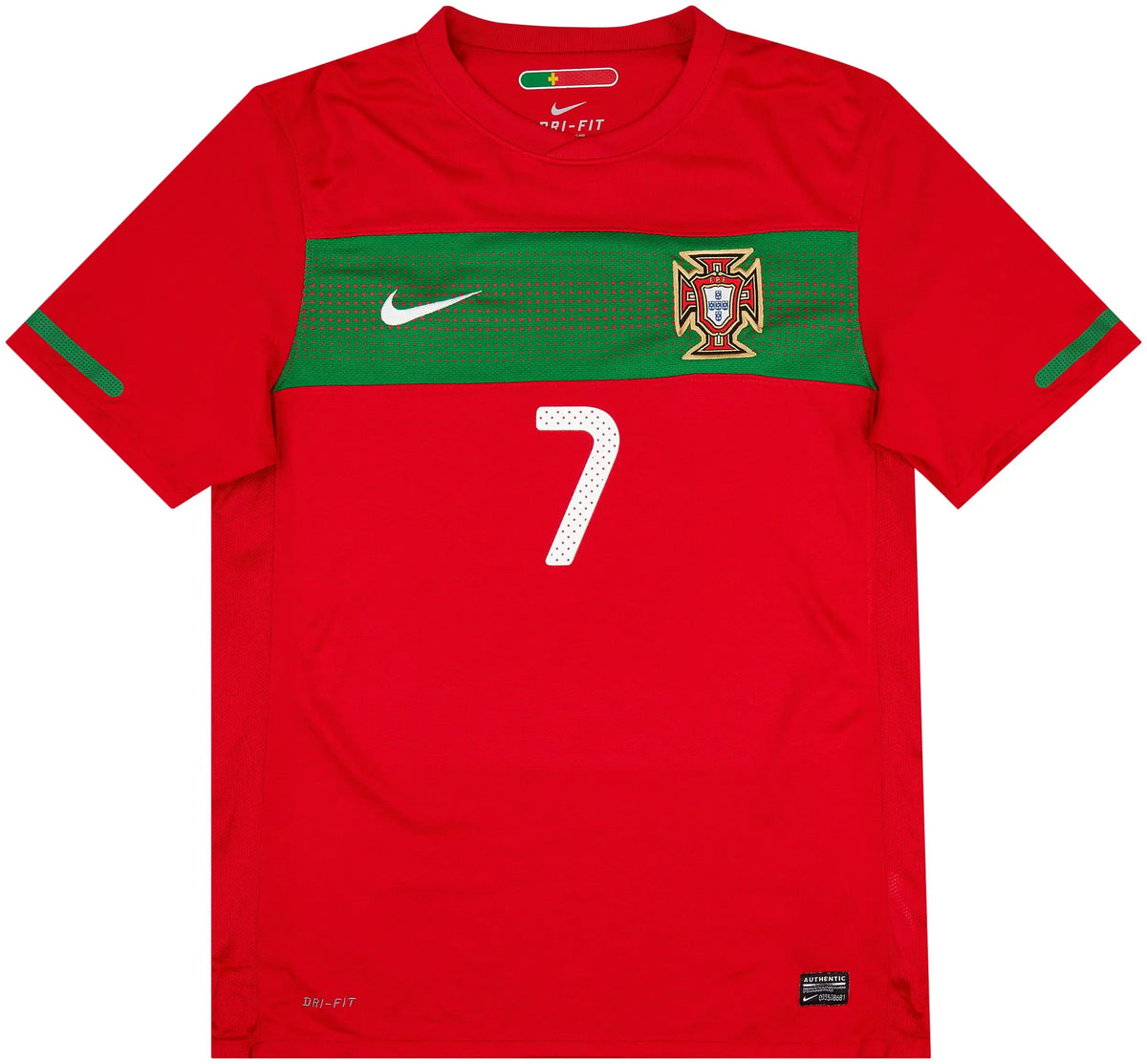Ronaldo #7 Portugalia Koszulka retro domowa 2010