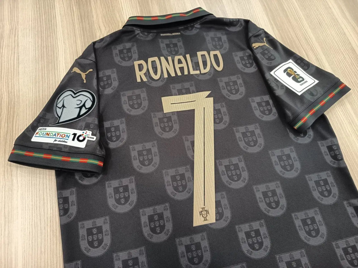 RONALDO #7 Portugalia Pantera Negra Z naszywką Koszulka Edycja specjalna – Mundial 2026