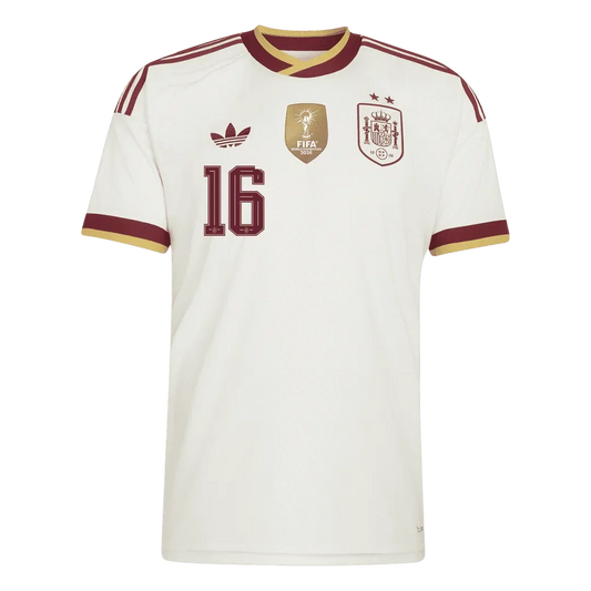 RODRIGO #16 Hiszpania Koszulka Wyjazdowa Wersja zawodnicza – Mundial 2026