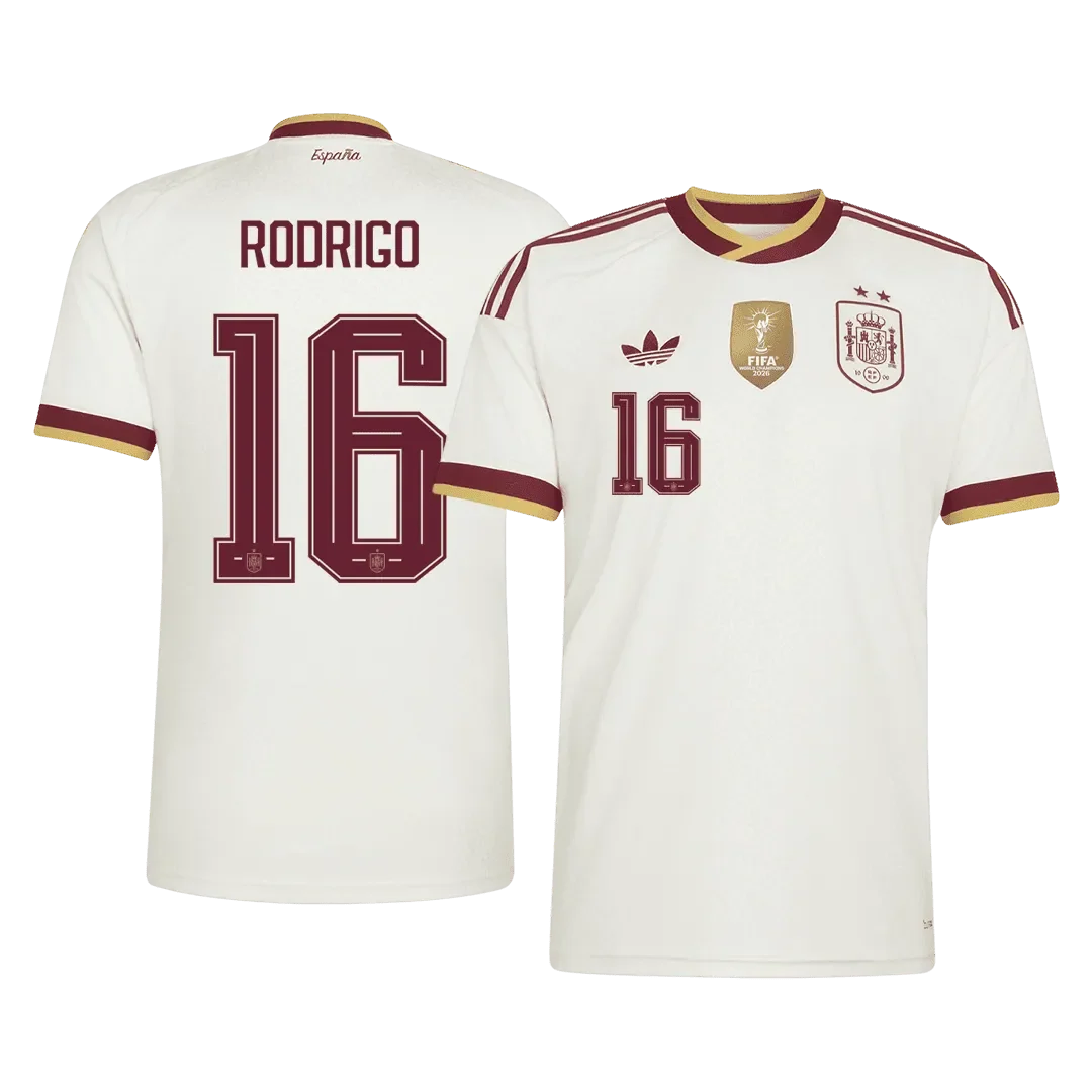 RODRIGO #16 Hiszpania Koszulka Wyjazdowa – Mundial 2026